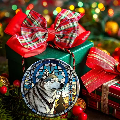 Miniatura 6 de Regalos de Malamute de Alaska - Adorno Navideño de Perro de Alaska 2025 Regalos de Perro de Alaska para Mujeres, Adorno de Malamute de Alaska