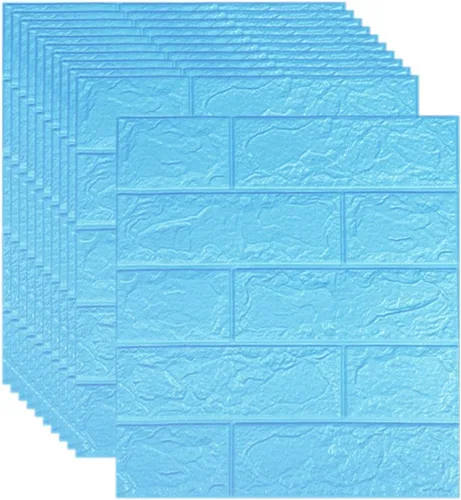 Miniatura 12 de Melairya Paneles de pared 3D para despegar y pegar, papel tapiz de ladrillo 3D de piedra sintética, autoadhesivo, para decoración de paredes Negro