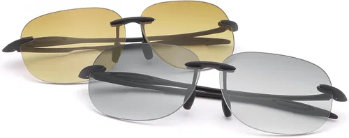 2 pares de lentes de lectura bifocales sin montura con protección UV400, lentes de sol para hombres y mujeres, gafas clásicas vintage
