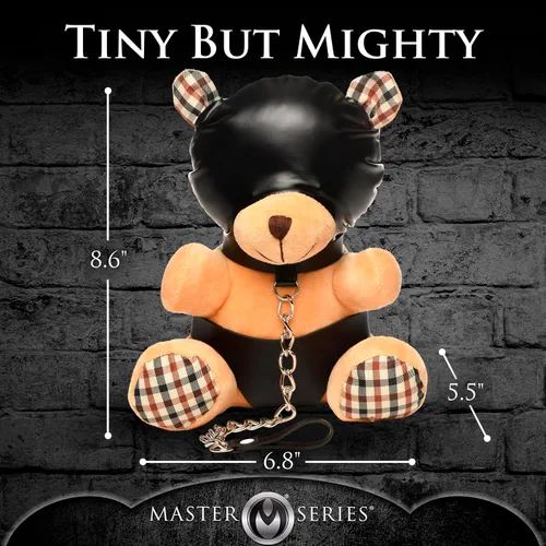 Miniatura 4 de MASTER SERIES Oso de Bondage con capucha para hombres, mujeres y parejas. Suave oso de peluche con temática BDSM M. Regalo lindo y sexy. 1 pieza