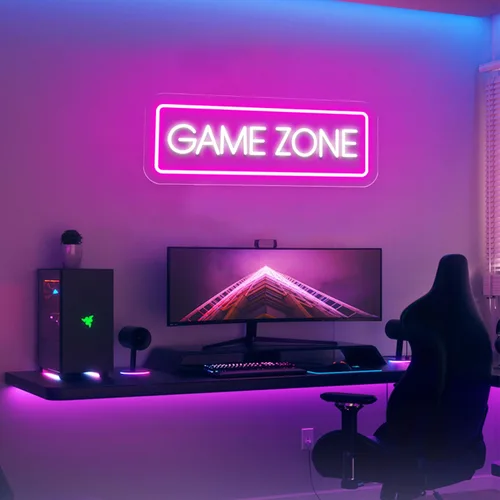 Miniatura 3 de Letrero de neón regulable con zona de juego para decoración de sala de juegos, decoración de habitación de niñas, regalo de jugador alimentado por
