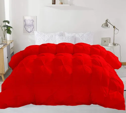 Miniatura 5 de Juego de ropa de cama plisada de 3 piezas de 100% algodón (edredón + 2 fundas de almohada), tamaño individual