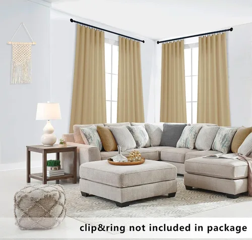 Miniatura 61 de KOUFALL Juego de 2 cortinas de puerta francesa, cortinas de lino para puerta/ventana, cortina transparente boho para cristal lateral delantero