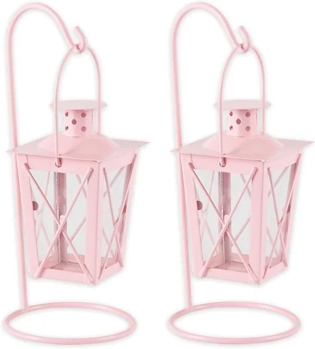 Miniatura 8 de Gifts & Decor - Faroles para velas, 3 7/8 x 3 7/8 x 9, color blanco