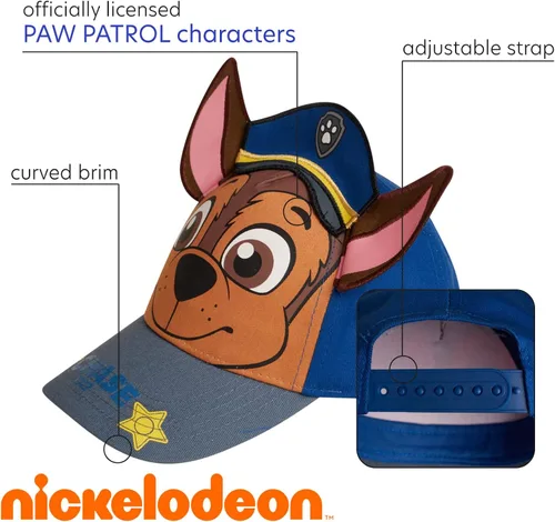 Miniatura 2 de Nickelodeon Paw Patrol - Gorra de béisbol de algodón con orejas 3D para niños Chase Marshall bebé