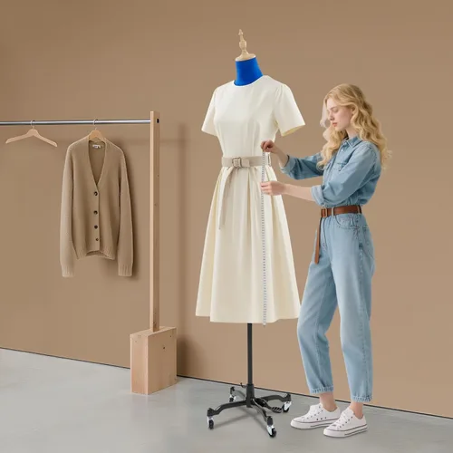 Miniatura 4 de Vestido femenino con forma de maniquí, altura ajustable de 51 a 75 pulgadas, soporte para el cuerpo, forma de vestido de costura para mujer con base