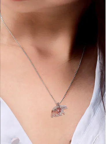 Miniatura 6 de YOUFENG Collar para mamá o madre con colgante de oso de 12 meses para mujeres y niñas, Cristal, circonita
