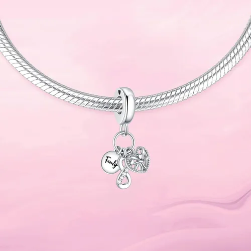 Miniatura 2 de VALGACLS Dijes de plata de ley 925 con forma de corazón para pulseras y collares, día de San Valentín, día de la madre, joyería para mujer
