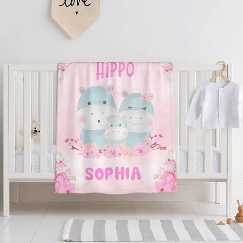 Miniatura 29 de Mantas de bebé personalizadas con diseño de animales, manta personalizada con nombre para niños y niñas, manta de bebé personalizada, regalos