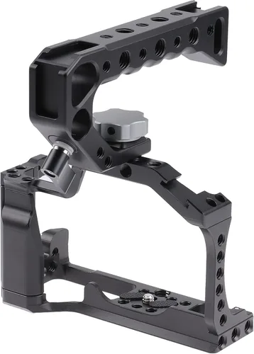 Hersmay Jaula para Canon M5 M50 II con mango superior, jaula de cámara para cámara Canon EOS M50 Mark II/M50/M5, Vlogging Video Shooting Cine Rig