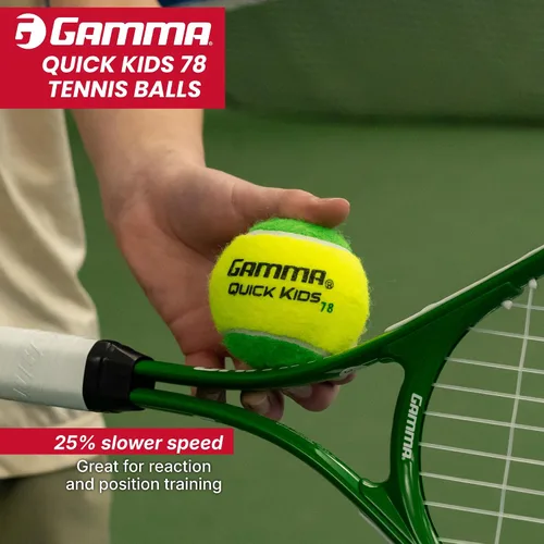 Miniatura 2 de GAMMA Quick Kids Training Tennis Balls for Kids & Beginners, Low-Compression Core Reduces Speed & Bounce, Great for Tennis Practice, USTA & ITF