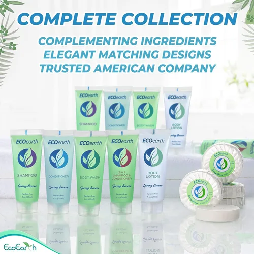 Miniatura 6 de EcoEarth Juego de champú y acondicionador de viaje (1 onza líquida, 100 piezas, brisa de primavera), deleita a tus invitados con un artículos