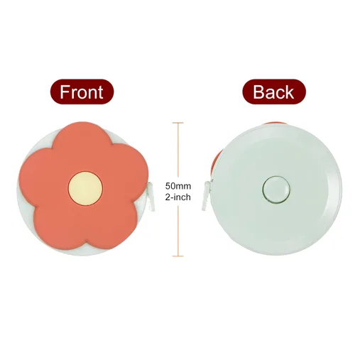 Miniatura 2 de HARFINGTON Cinta métrica suave de 60 pulgadas, 4.9 ft, retráctil, mini cinta métrica de dibujos animados, bonita regla para coser manualidades, Flor