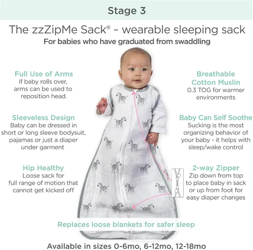 Miniatura 5 de Amazing Baby Saco de dormir de muselina