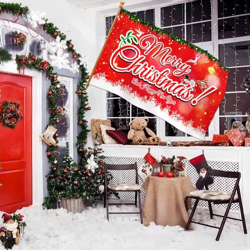 Miniatura 7 de NASIAN Banderas de Navidad de 3 x 5 para exteriores, banderas de Feliz Navidad de doble cara para exteriores, bandera de Feliz Año Nuevo, decoración