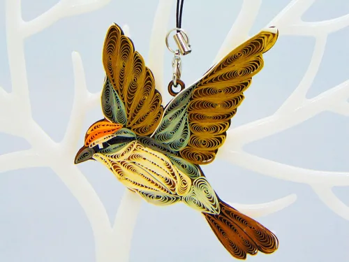 Miniatura 14 de Colección Quilling Bird Lovers – Adornos de quilling hechos a mano para amantes de los animales, decoraciones para el hogar y días festivos, dijes