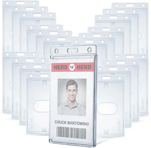 Miniatura 8 de Soporte transparente esmerilado de carga lateral con muesca para el pulgar, funda rígida de identificación RFID para llave de automóvil, tarjetas