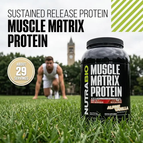 Miniatura 8 de NutraBio Muscle Matrix Proteína en polvo – 0.88 oz de proteína por cucharada – Combo aislado de suero y caseína micelar para liberación rápida