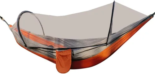 Miniatura 8 de Hamaca automática de mosquitera de apertura rápida, hamaca de poste de campamento al aire libre, mecedora de nailon antivuelco, 102.4 x 55.1 in