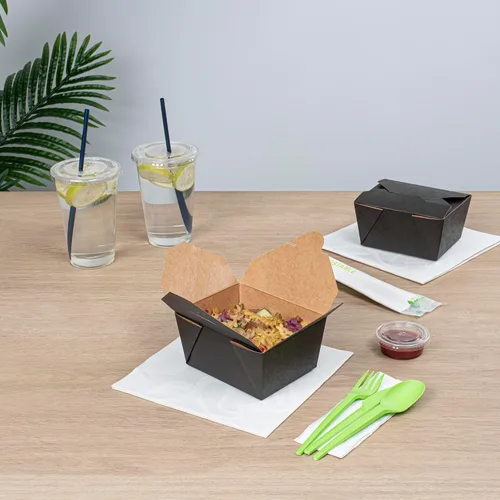 Miniatura 3 de Restaurantware Bio Tek - Cajas para llevar de 30 onzas, 200 loncheras para llevar, cierre de tabulación, resistentes al calor, desechables, de papel