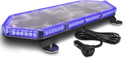 Miniatura 16 de NanoFlare NFMB56 Mini Barra de Luz Estroboscópica LED Roja Blanca de 17" 12V 56W [Clase SAE 1] [Imán/Montaje Permanente] Barra de Luz de Baliza