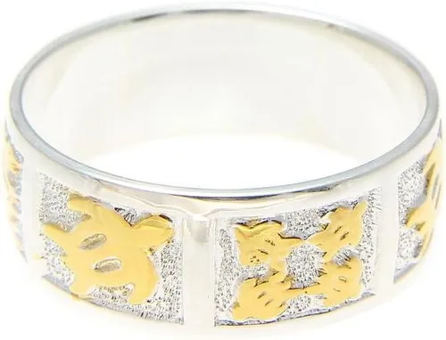 Miniatura 3 de Arthur's Jewelry Colcha de tortuga honu hawaiana 925 hawaiana de 2 tonos chapada en oro amarillo de 0.315 in, anillo tamaño 3 a 14