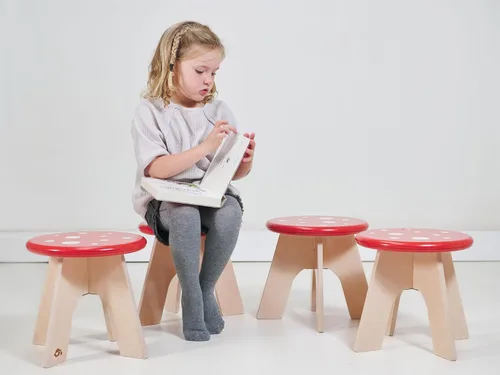 Miniatura 8 de Tender Leaf Toys - Toadstool - Adorable taburete colorido de madera maciza para niños a partir de 3 años
