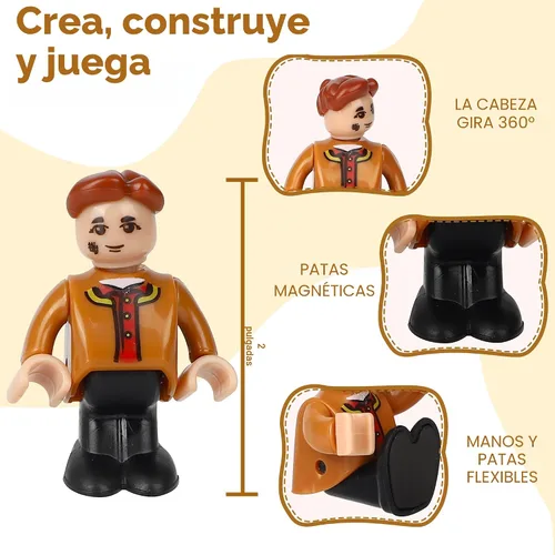 Miniatura 2 de 15 piezas de figuras magnéticas de personas para niños, personas magnéticas perfectas para bloques de construcción de azulejos magnéticos, juguetes