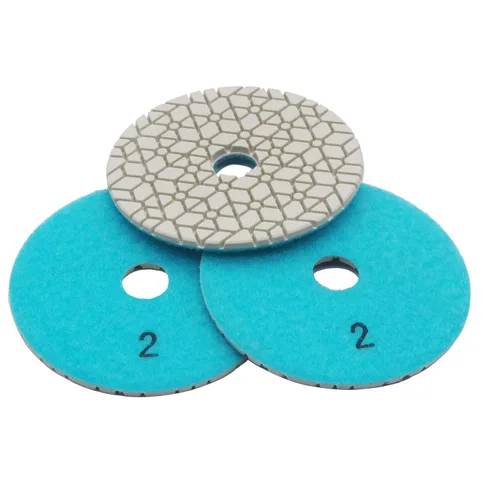 Miniatura 10 de Almohadillas de pulido de diamante de 4 pulgadas en seco y húmedo de 3 pasos de 4 pulgadas, almohadillas de pulido de 3 pasos para granito, cuarzo