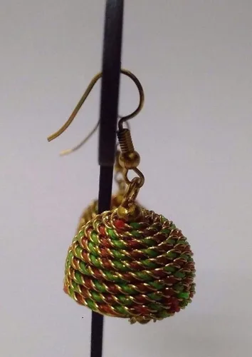 Miniatura 3 de DESI HAWKER Pendiente oxidado de plata Bali Jhumki Jhumka Joyería Bollywood gota cuelgan largo NI-128, Metal