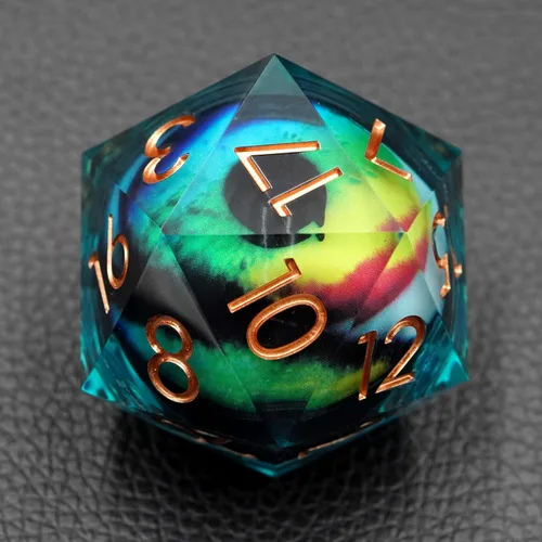 Miniatura 16 de Sharp Edge Eyeball D20 - Dados grandes individuales de 1.76 pulgadas con estuche de regalo, dados de ojo móvil de dragón para Calabozos y Dragones