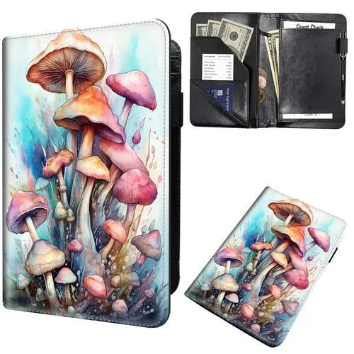 Miniatura 44 de Libros de mesero para camarera, cartera de cuero para camarero con cremallera, soporte para recibos, para camarero, camarero, accesorios