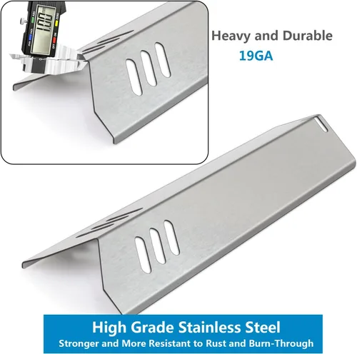 Miniatura 3 de Paquete de 3 placas de calor de 14 3/16 pulgadas y quemador de parrilla de 15 5/8 pulgadas de repuesto para parrilla Uniflame GBC1030W, GBC1030WRS
