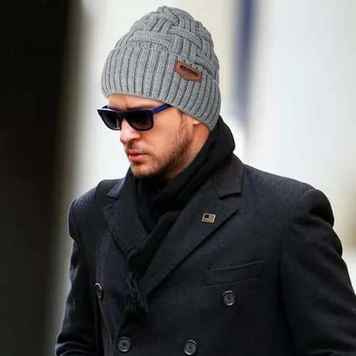 Miniatura 76 de Loritta Gorro de invierno cálido de punto grueso y holgado para hombre