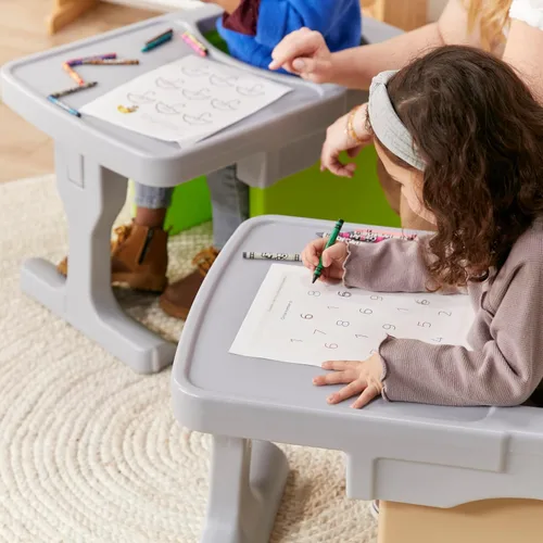 Miniatura 9 de ECR4Kids Fijación de escritorio para silla Tri-Me Cube, muebles para niños, gris claro