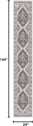 Miniatura 546 de Madane Tapete lavable de 2 x 10 pies para pasillo, cocina, recibidor, clásico, suave, antideslizante para interiores, casa de campo, baño, sala