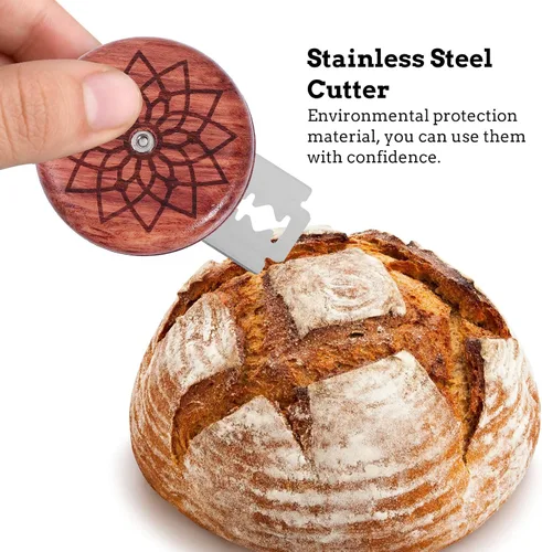 Miniatura 3 de DOITOOL Cuchillo cortador de pan de 1.77 pulgadas, herramienta de puntuación compacta para panaderos de masa madre artesanales y caseros, pan cojo