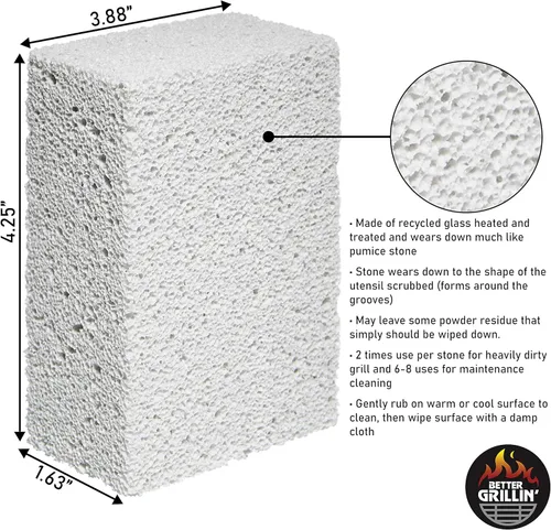 Miniatura 2 de Better Grillin - Limpiador de piedra para parrilla, ladrillo y parrilla, cepillo para parrilla/limpiador de barbacoa para barbacoa, plancha, paquete