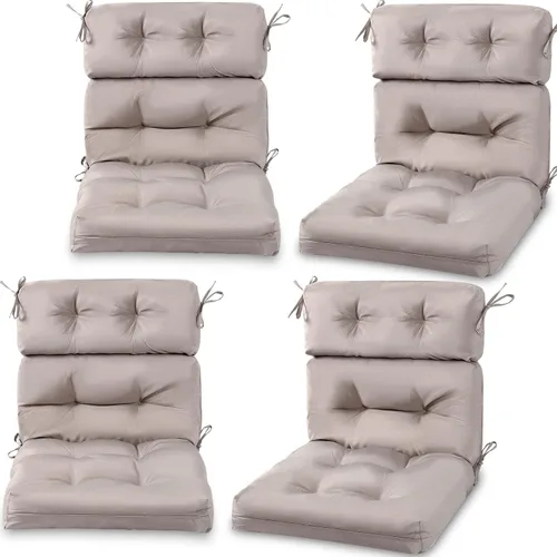 Miniatura 11 de Geelin 2 cojines de respaldo alto para silla de patio, para interiores y exteriores, cojines de respaldo copetudo para patio, mecedores, reemplazo