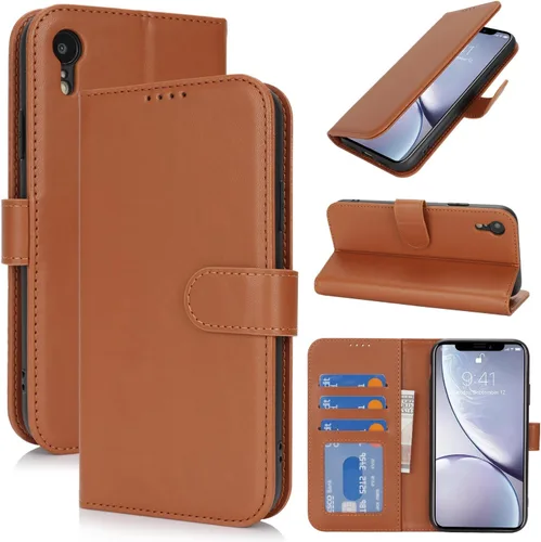 Miniatura 9 de Funda tipo cartera para iPhone XR con tarjetero, para iPhone Xr para mujeres y hombres, piel sintética a prueba de golpes con hebilla magnética