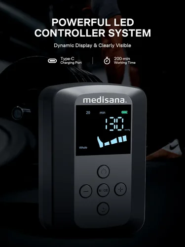 Miniatura 6 de Medisana Masajeador de compresión de piernas, bota de presión de aire recargable inalámbrica con modos de personalización múltiple, intensidades
