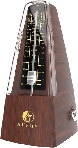 Miniatura 6 de Metrónomo mecánico con campana de acento, forma clásica, ritmo preciso, múltiples modos de ritmo, adecuado para piano, guitarra, batería, violín