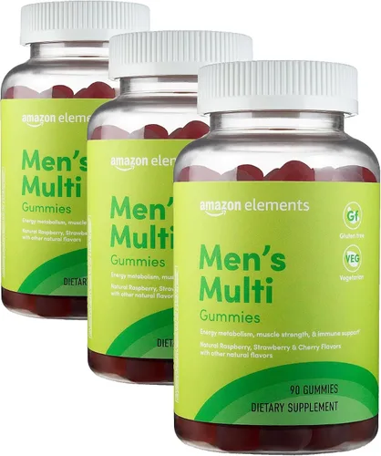 Miniatura 6 de Amazon Elements - Multivitamínico orgánico para hombre, 90 gomitas (3 gomitas por porción), vegetariano, sin gluten, certificado orgánico