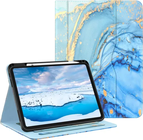 Miniatura 14 de OKP Funda para iPad de 11 pulgadas (A16) 2025 / 10ª generación 2022, para iPad 11ª/10ª de 10.9 pulgadas con funda de cuero PU de visualización Rosa