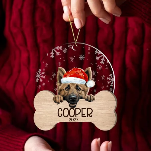 Miniatura 106 de Nazenti American Pit Bull Terrier Adorno de Navidad, adorno de perro fotográfico, adorno de perro personalizado, adornos de fotos de madera