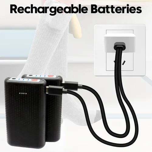 Miniatura 2 de Calcetines con calefacción con batería eléctrica recargable, para mujeres y hombres. Para invierno, esquí, deportes al aire libre. M/L Gris