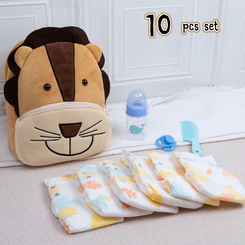 Miniatura 5 de Pañales para muñecas de bebé, algodón suave ajustable con mochila para muñecas Reborn de 17 a 22 pulgadas, accesorios de babydoll realistas, juego