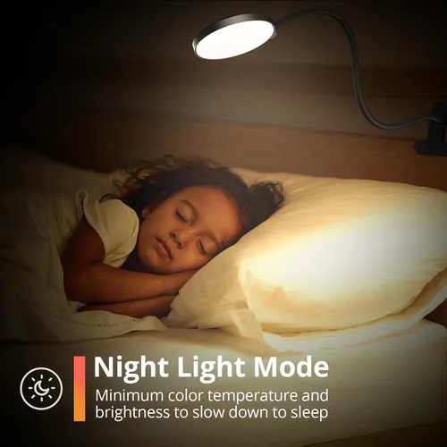 Miniatura 6 de iFalarila Luz de lectura con control remoto, lámpara de escritorio LED con clip [temporizador de 1 hora y luz nocturna] RA>95 regulable cuello