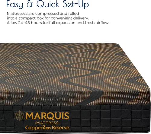 Miniatura 7 de Marquis CopperZen Reserve - Colchón híbrido de felpa – Colchón híbrido de enfriamiento tamaño individual, funda con infusión de cobre, soporte