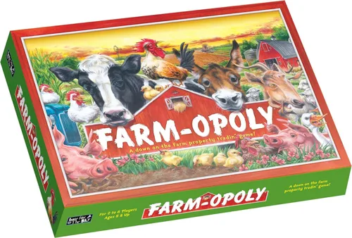 Late for the Sky Juego de mesa Farm-Opoly: diversión de comercio de propiedades familiares, tema de granja, 2 a 6 jugadores, a partir de 8 años,